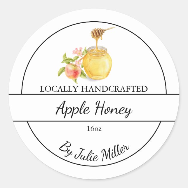 Adesivo Simple Homemade Apple infused Honey Label (Frente)