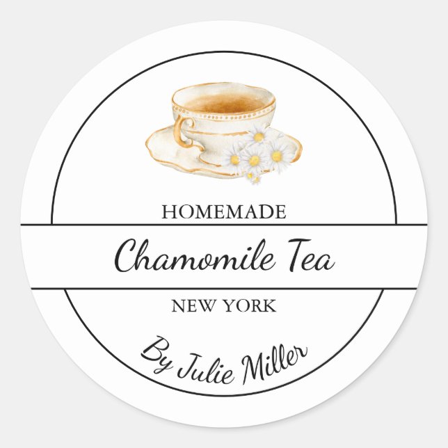 Adesivo Simple Homemade Chamomile Tea Label (Frente)