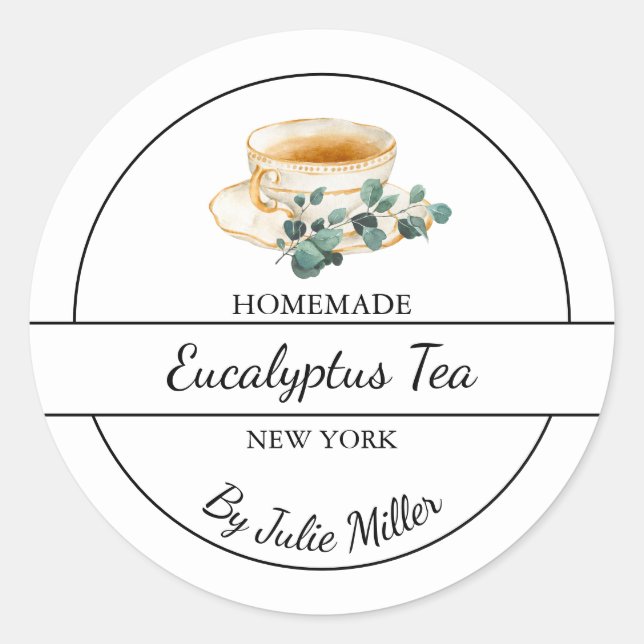 Adesivo Simple Homemade Eucalyptus Tea Label (Frente)