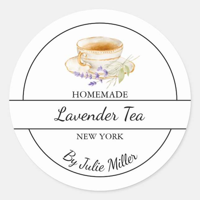 Adesivo Simple Homemade Lavender Tea Label (Frente)