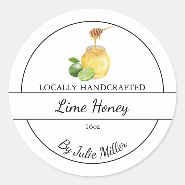 Adesivo Simple Homemade Lime infused Honey Label (Frente)