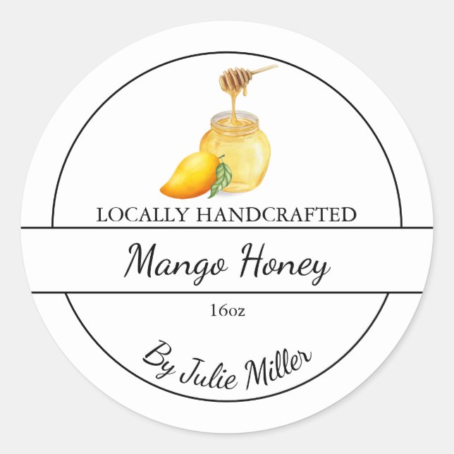 Adesivo Simple Homemade Mango infused Honey Label (Frente)