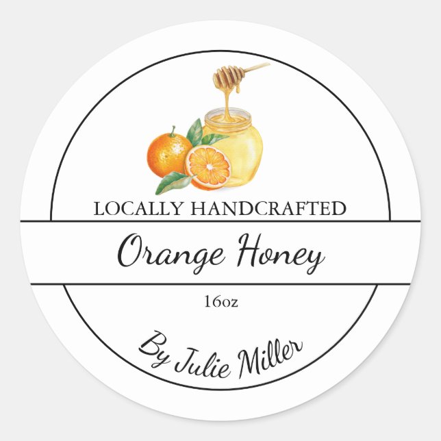 Adesivo Simple Homemade Orange infused Honey Label (Frente)