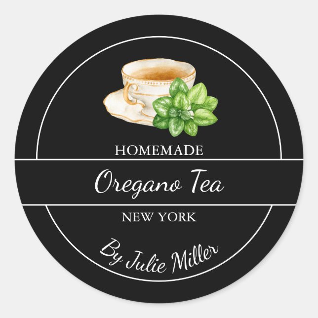 Adesivo Simple Homemade Oregano Tea Label (Frente)