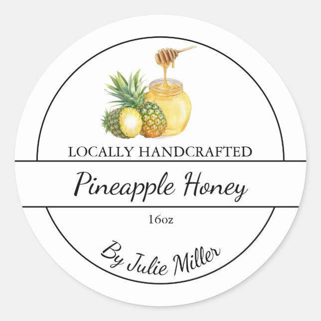 Adesivo Simple Homemade Pineapple infused Honey Label (Frente)