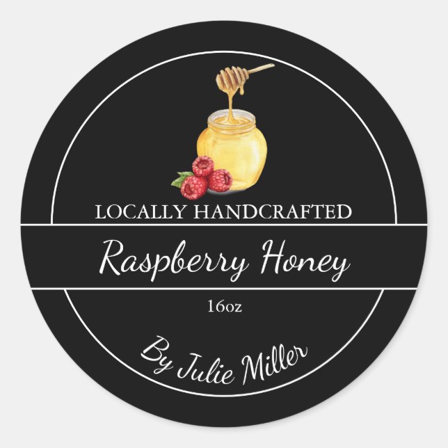 Adesivo Simple Homemade Raspberry infused Honey Label (Frente)