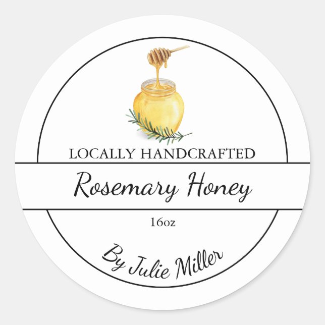 Adesivo Simple Homemade Rosemary infused Honey Label (Frente)
