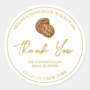 Adesivo Simple Homemade Walnut Oil Thank You Label