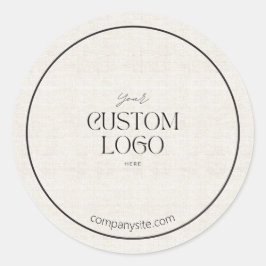 Adesivo Simple Linen Business Logo Branded Packaging