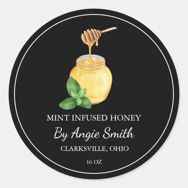 Adesivo Simple Mint Infused Honey Label (Frente)
