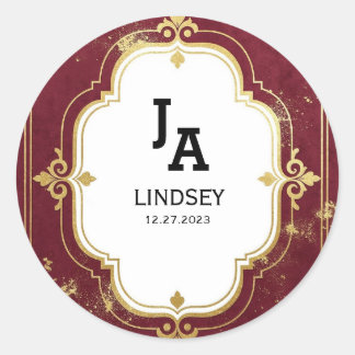 Adesivo Simple Modern Minimalist Wedding Classic Round