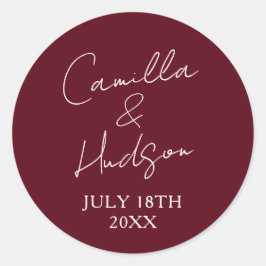 Adesivo Simple Names Wedding Date Favor Envelope