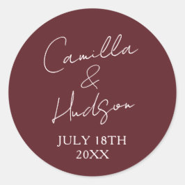 Adesivo Simple Names Wedding Date Favor Envelope