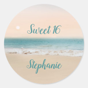 Adesivo Simple Sweet 16 Beach Theme Party