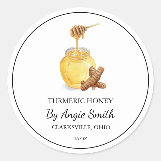 Adesivo Simple Turmeric Infused Honey Label (Frente)