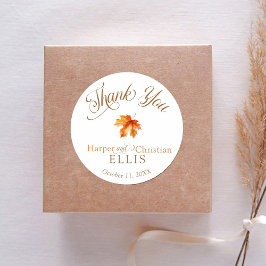 Adesivo Simple Watercolor Fall Leaf Autumn Wedding Favor