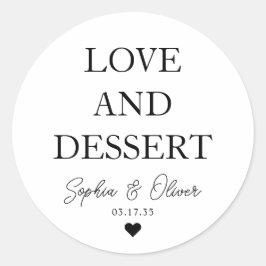 Adesivo Simples AMOR Clássico DESSERT Favorito de Casament