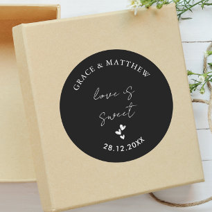 Adesivo Simples Amor de Casamento Preto e Branco é Doce