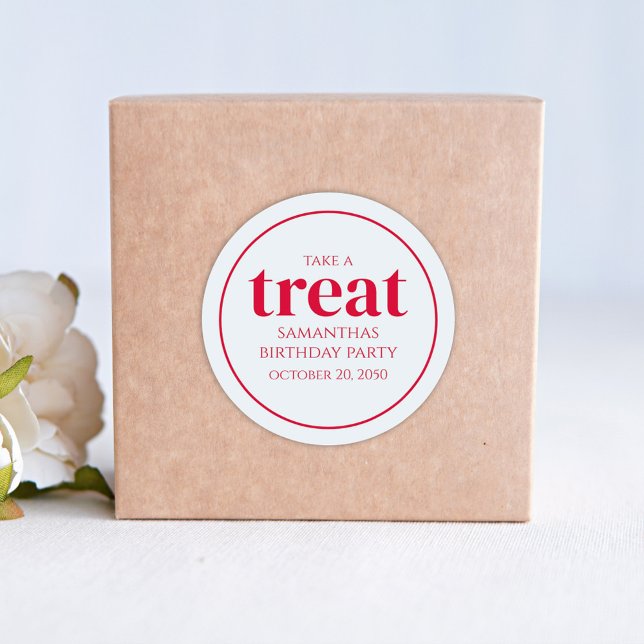 Adesivo Simples Aniversário O Tratado Favorece Cinzas Verm (Criador carregado)