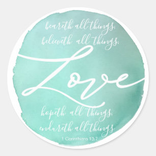 Adesivo Simples aquarela Amar script religioso