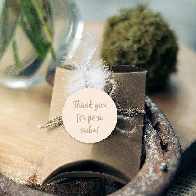 Adesivo Simples beige minimalista Obrigado (Criador carregado)