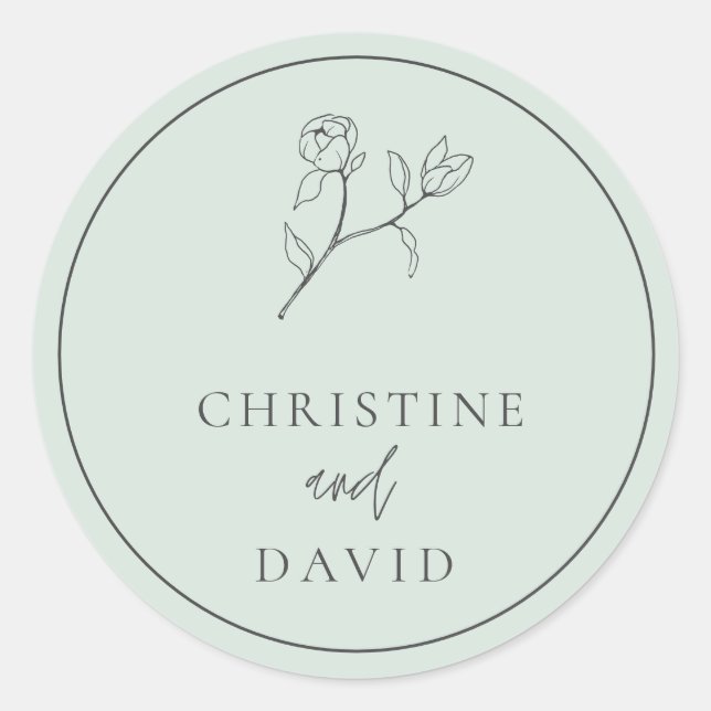Adesivo Simples Bohemian Wedding Floral Sage (Frente)
