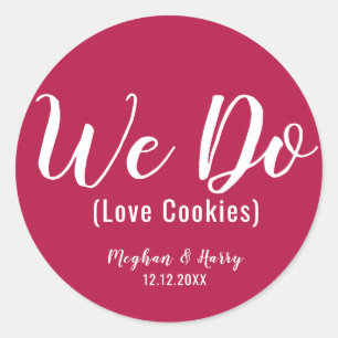 Adesivo Simples Borgonha Adoramos Cookies.