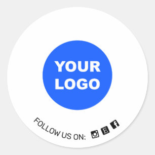 Adesivo Simples branco Adicionar seu logotipo Ícone de m
