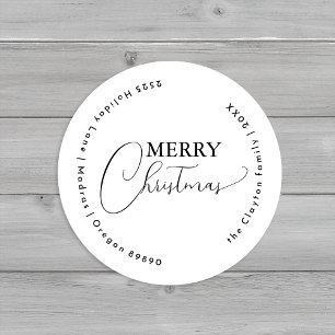 Adesivo Simples Branco — Vedantes de Envelope de Natal Fel