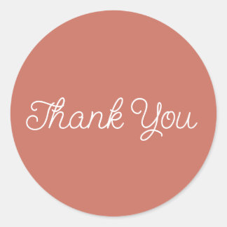 Adesivo Simples Caligrafia Terracotta Cartões de agradecim