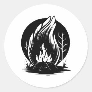 Adesivo Simples Campfire Elegância em preto e branco