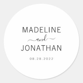 Adesivo Simples Casal de Casamento Branco Clássico