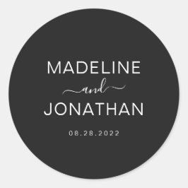 Adesivo Simples Casal Negra Moderna de Casamento