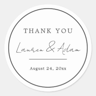 Adesivo Simples Casamento Chic Script Preto e Branco