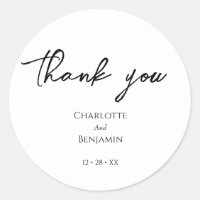 Simples Casamento Minimalista, Obrigado Sticker