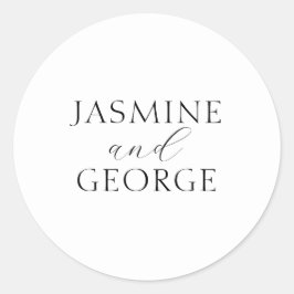 Adesivo Simples Casamento Preto e Branco de Script Elegant