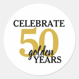 Adesivo Simples Celebração de 50º Aniversário Celebre 50 A