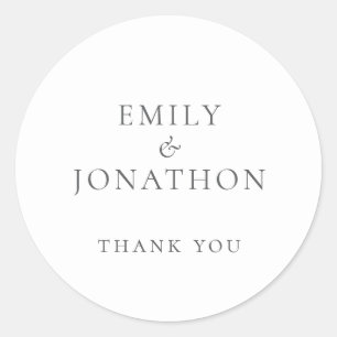 Adesivo Simples Cinza Escrevendo Casamento Obrigado