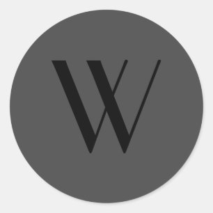 Adesivo Simples Cinza Preta - Solteiro - Letra Moderna Min