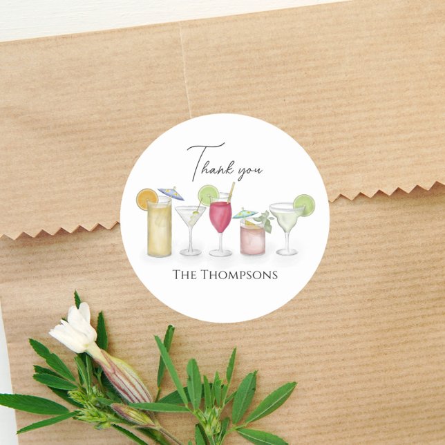 Adesivo Simples Cocktail Bebe Watercolor Divertido Obrigad (Criador carregado)