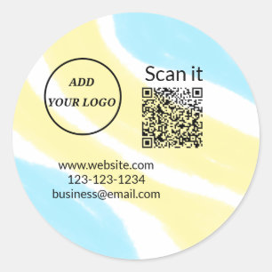Adesivo Simples código q r adicionar logotipo nome de códi