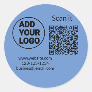 Adesivo Simples código q r adicionar logotipo nome de códi