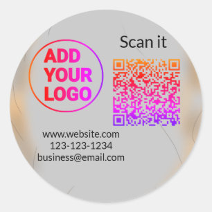 Adesivo Simples código q r adicionar logotipo nome de códi
