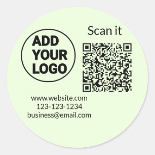Adesivo Simples código q r adicionar logotipo nome de códi
