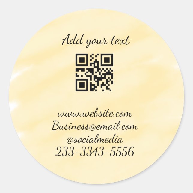 Adesivo simples código QR personalizado adicionar seu nome (Frente)