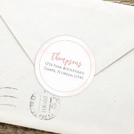 Adesivo Simples cor-de-rosa Endereço de caligrafia minimal