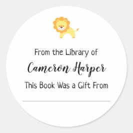 Adesivo Simples da Biblioteca do Livreto, Leão Amarelo