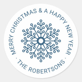 Adesivo simples de etiqueta de Natal em floco de n