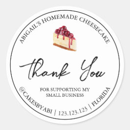 Adesivo Simples Dessert Cheesecake de Sobremesa Homemada O