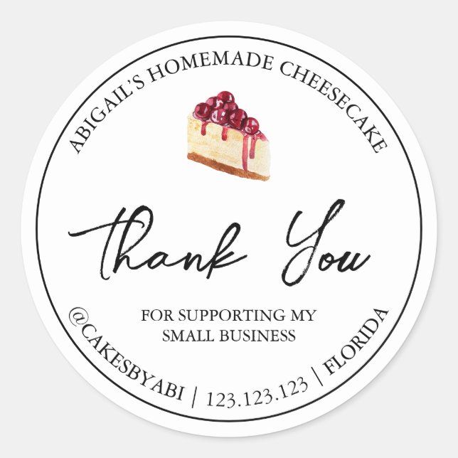 Adesivo Simples Dessert Cheesecake de Sobremesa Homemada O (Frente)